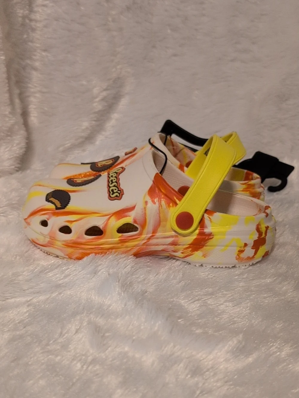 Reese's Kids' Slip-On Clogs in White & Orange Sz 1